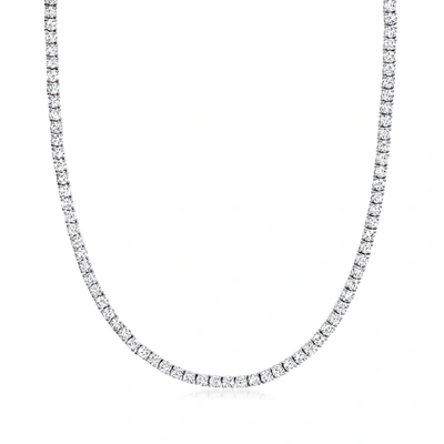 Shop Ross-simons Diamond Tennis Necklace In 14kt White Gold In Multi