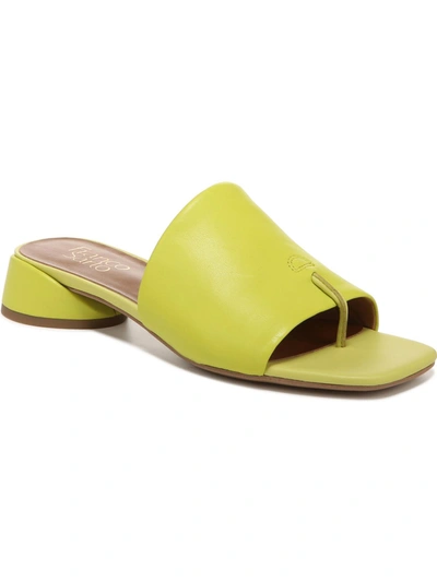 Shop Franco Sarto Loran Womens Cushioned Footbed Slip On Heels In Yellow