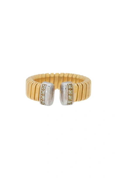 Shop Meshmerise Textured Diamond Ring In Yellow