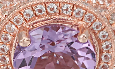 Shop Suzy Levian Amethyst & White Topaz Halo Ring In Purple