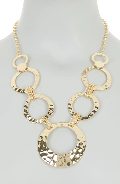 Tasha Hammered Circle Link Necklace In Gold