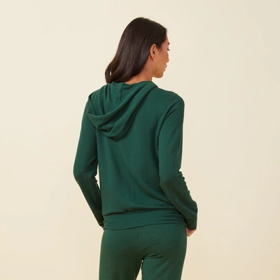 Monrow Supersoft Zip Up Hoody In Evergreen
