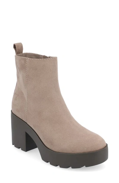 Shop Journee Collection Cassidy Bootie In Taupe