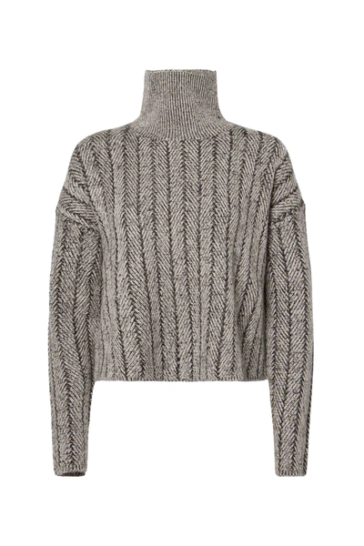 Shop Altuzarra 'terence' Sweater In Natural Melange/ Black
