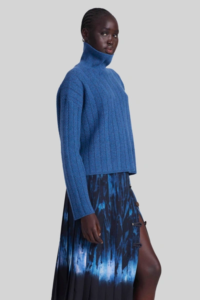 Shop Altuzarra 'terence' Sweater In Denim Blue/ Ultramarine