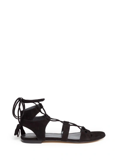 Shop Stuart Weitzman 'roman Flat' Suede Gladiator Sandals