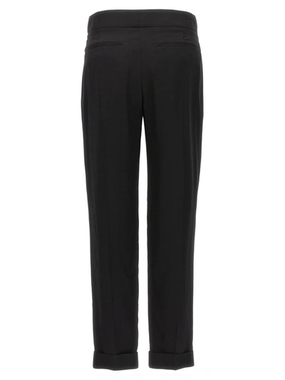 Tom Ford Metal Bar Detailed Straight-leg Pants In Black