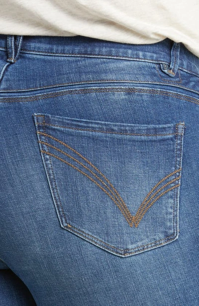 Wit & Wisdom 'ab'solution Fray Hem Stretch Crop Slim Straight Leg Jeans In Blue