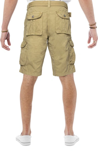 X-ray Belted Cotton Twill Cargo Shorts In Khaki