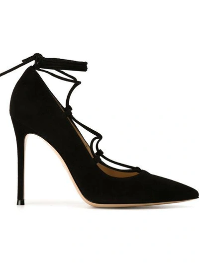 Gianvito Rossi Femì Lace-up Suede Pumps