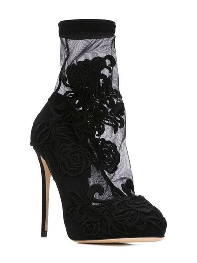 Shop Dolce & Gabbana Floral Embroidery Sock Booties