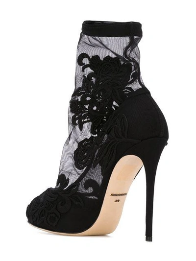 Shop Dolce & Gabbana Floral Embroidery Sock Booties