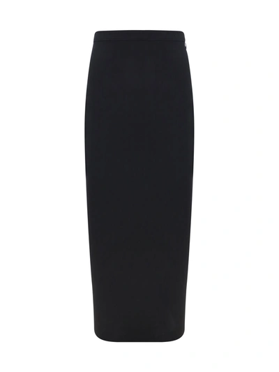 Shop Lanvin Fluid Long Skirt In Black