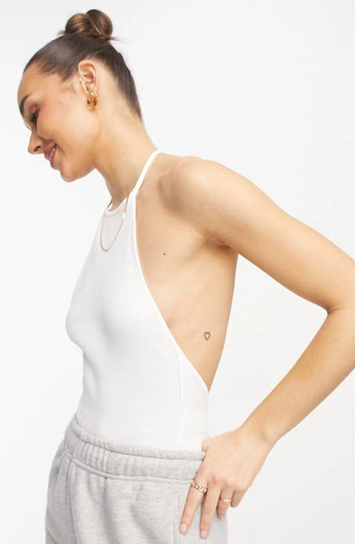 Shop Asos Design T Back Bodysuit In White