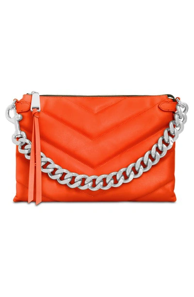 Shop Rebecca Minkoff Edie Maxi Leather Crossbody Bag In Orange Coral