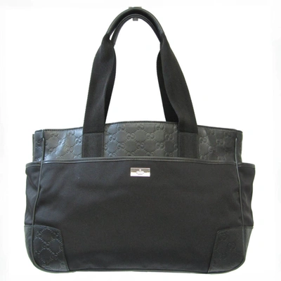 Shop Gucci Ssima Black Synthetic Tote Bag ()