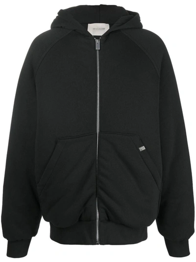 Shop Alyx 1017 1017  9sm Logo-embroidered Hooded Bomber Jacket In Black