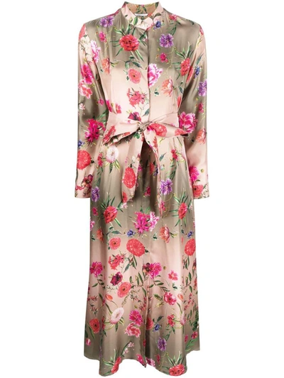 Shop 813 Floral-print Silk Dress In Pink