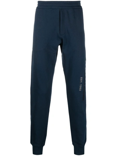 Shop Alexander Mcqueen Cotton Sweatpants In Blue