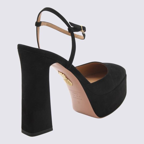 120mm Groove Plateu Suede Pumps