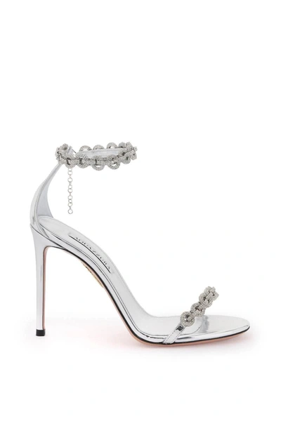 Shop Aquazzura Love Link Sandals In Silver