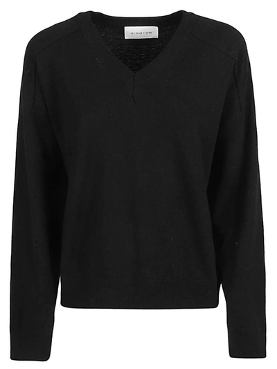 Shop Armarium V-neck Cashmere Sweater In Black