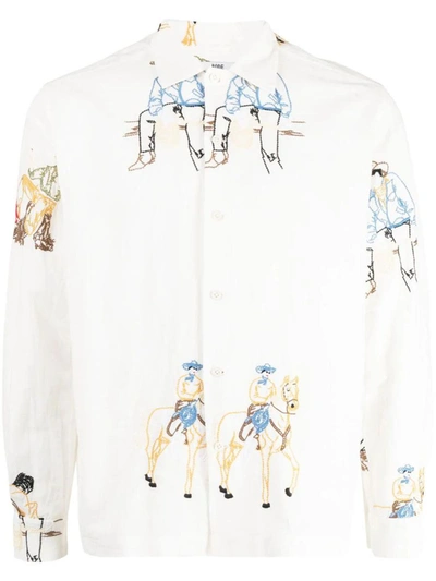 Shop Bode Shirt In Wtmlt White Multi