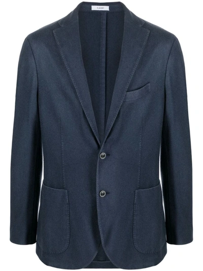 Shop Boglioli Single-breasted Cashmere Jacket In Blue