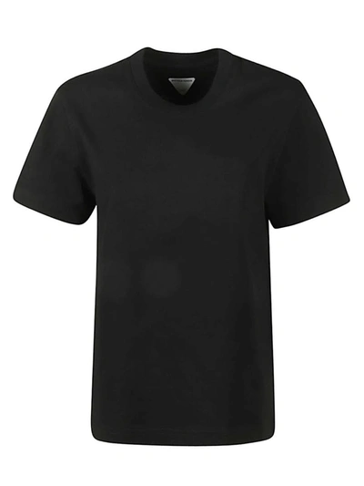 Bottega Veneta Black Crew-neck T-shirt In Cotton In Black