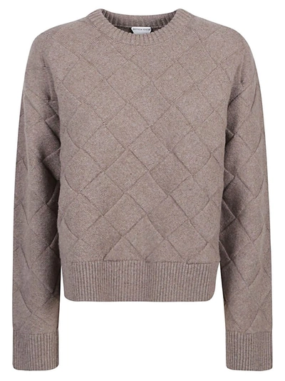 Shop Bottega Veneta Intreccio Wool Sweater In Grey