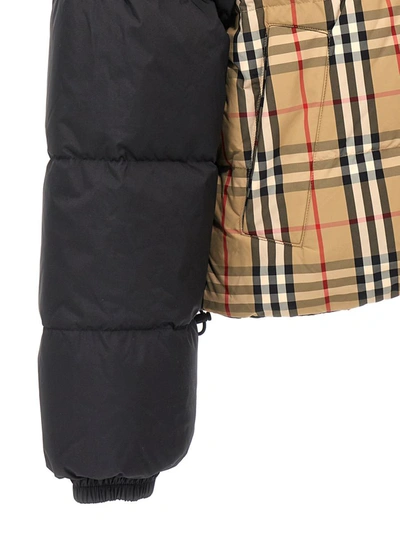Shop Burberry Cropped Reversible Down Jacket In Multicolor
