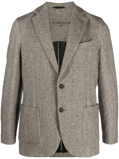 Shop Circolo 1901 Single-breasted Cotton Jacket In Grey