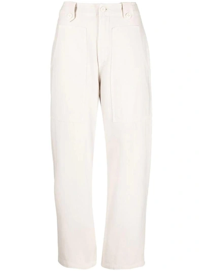 Shop Citizens Of Humanity Louise Cotton Trousers In Panna