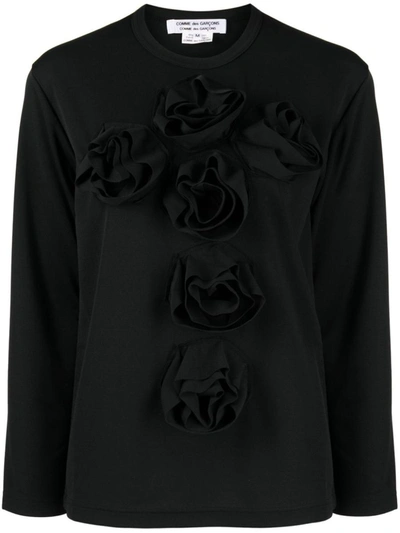 Shop Comme Des Garçons Printed Long Sleeve T-shirt In Black