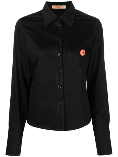 Shop Cormio Katy Pin-badge Shirt In Black