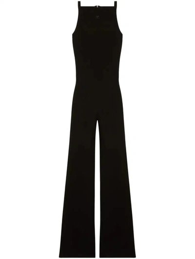 Shop Courrèges Sleeveless One-piece Suit In Black