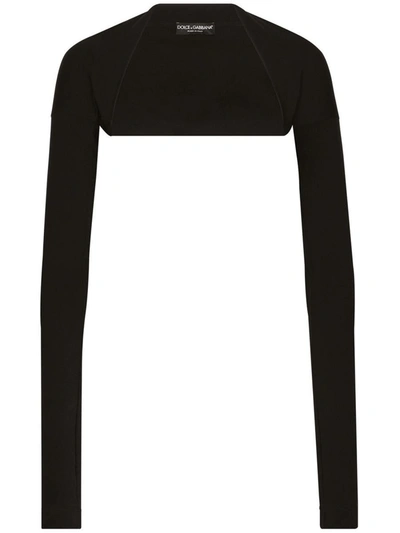 Shop Dolce & Gabbana Stretch Bolero Jacket In Black