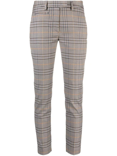 Shop Dondup Perfect Checked Crop Trousers In Grey