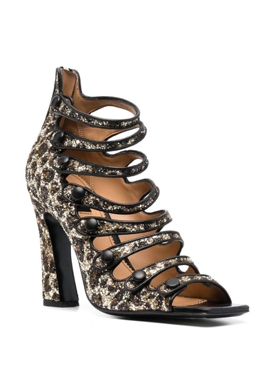 Shop Dsquared2 Glitter-embellished Leopard-print Sandals
