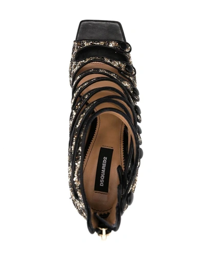 Shop Dsquared2 Glitter-embellished Leopard-print Sandals