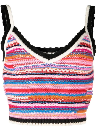 Shop Dsquared2 Striped Crochet-knit Vest In Multicolor