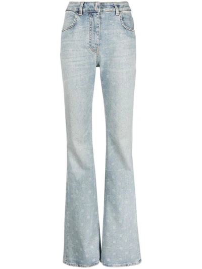Shop Givenchy Bootcut Denim Jeans In Clear Blue