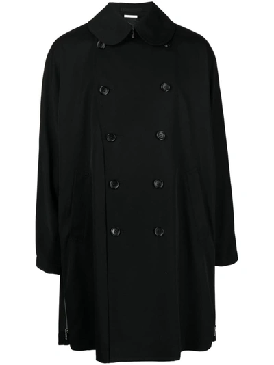 Shop Homme + Wool Coat In Black