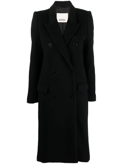 Shop Isabel Marant Enarryli Wool Coat In Black