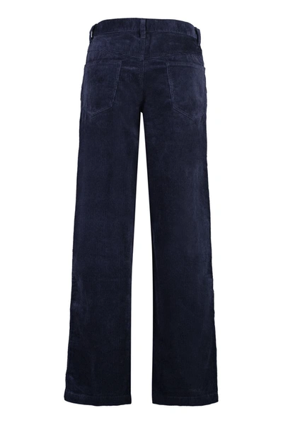 Shop Isabel Marant Jorje Corduroy Trousers In Blue