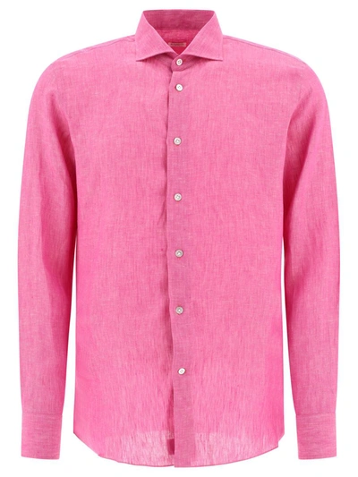 Shop Borriello Classic Linen Shirt In Purple