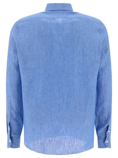 Shop Borriello Classic Linen Shirt In Blue