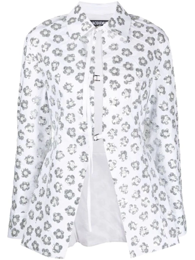 Shop Jacquemus La Chemise Lavoir Shirt With Decoration In Grey