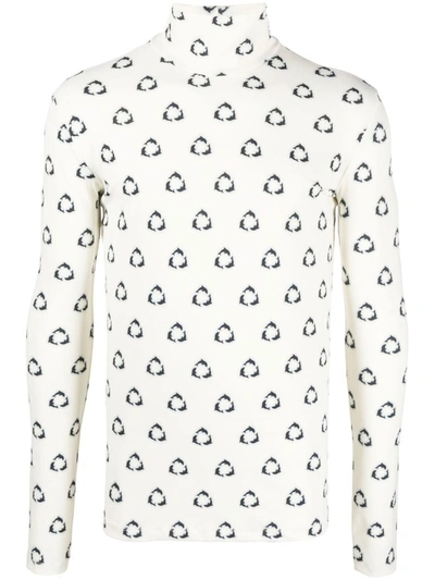 Shop Botter Printed Turtle-neck Sweater In White