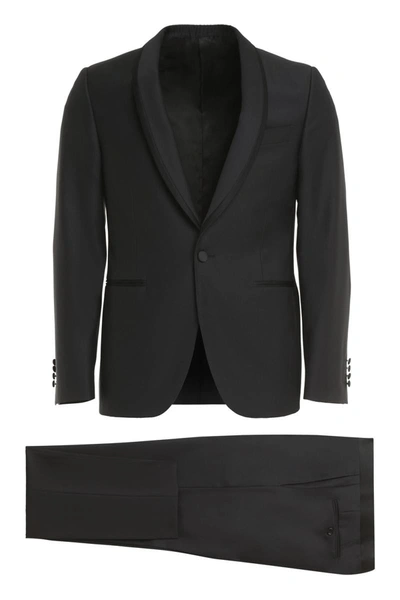 Shop Canali Two-piece Wool Suit In Black